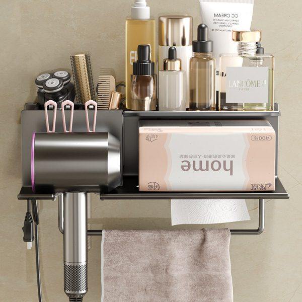 吹风机置物架免打孔卫生间电吹风支架浴室洗漱台风筒毛巾收纳挂架,家庭/个人清洁工具,吹风机置物架,淘宝优惠券,粉丝福利购,淘宝优惠卷