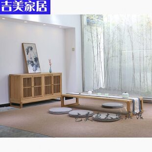 老榆木榻榻米桌子矮桌炕茶几地桌飘窗客厅实木简约新中式茶台禅意