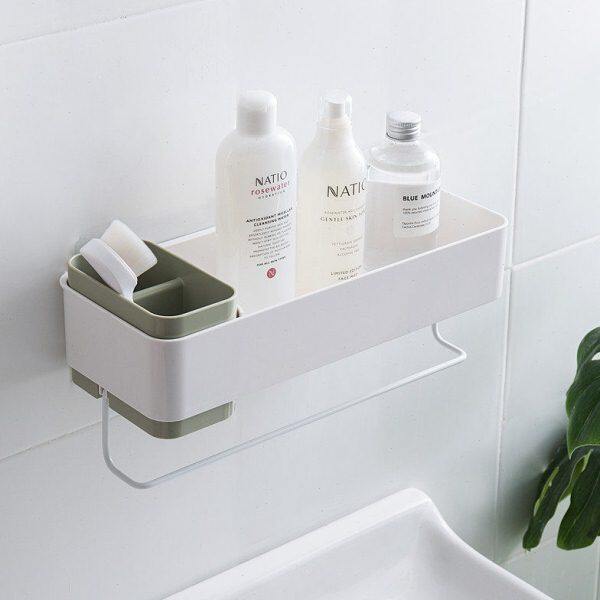 浴室置物架卫生间洗手间厕所洗手吸壁式壁挂免打孔洗漱台收纳架子