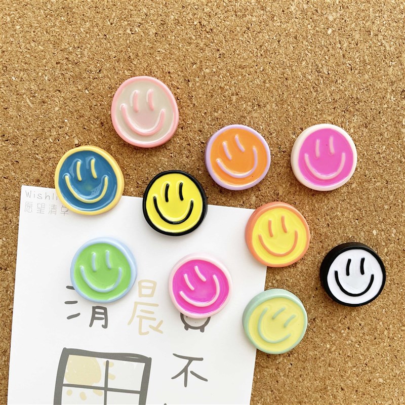 10个 笑脸表情彩色p创意造型图钉 毛毡软木板创意照片墙装饰钉按