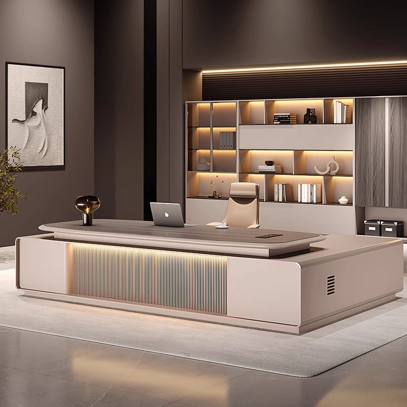 轻奢老板桌办公桌椅组合简约现代总D裁桌领导办公室家具经理办公