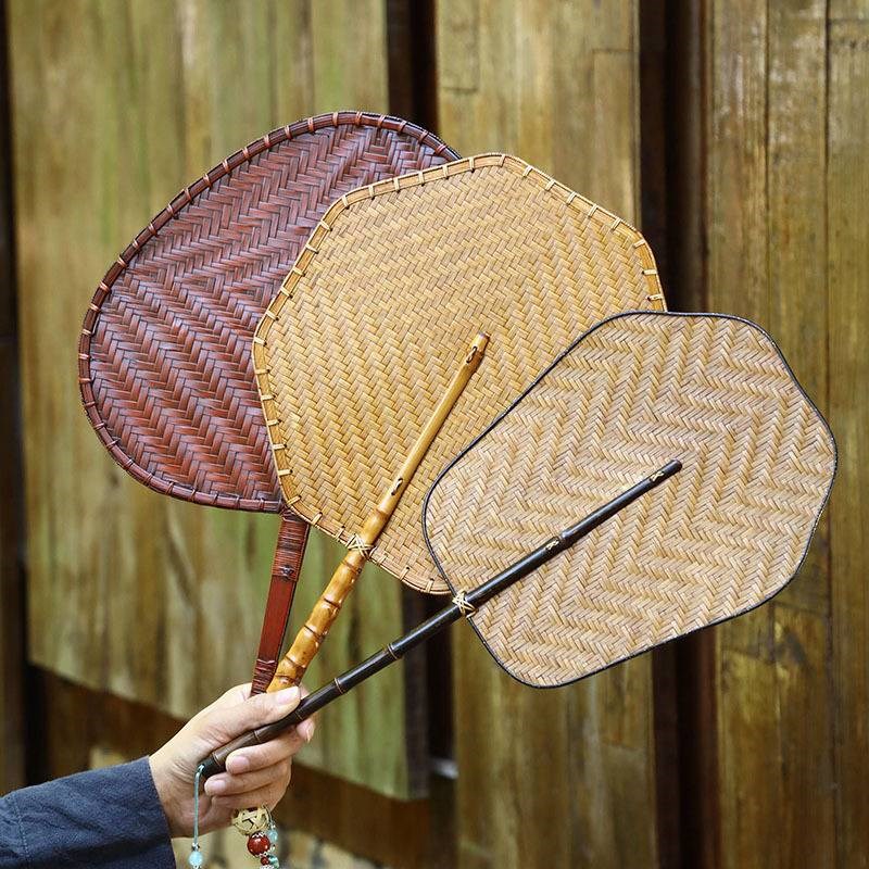 中国风手工竹编大漆扇子中式x覆古家用夏季纳凉蒲扇团扇芭蕉扇腰