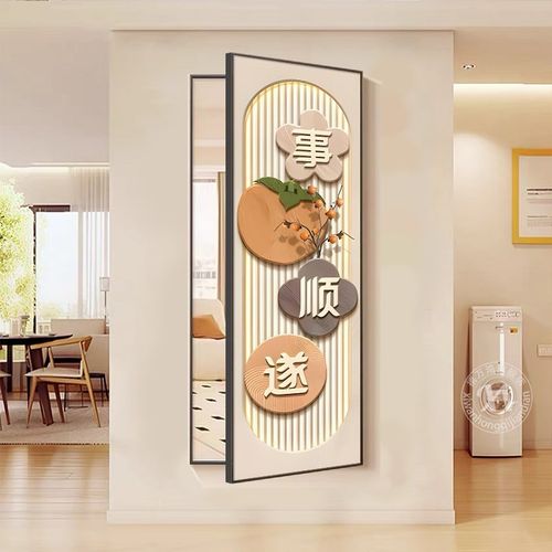 入户玄关b全身镜挂画试衣镜v客厅玄关画穿衣镜壁画隐藏式推拉镜子