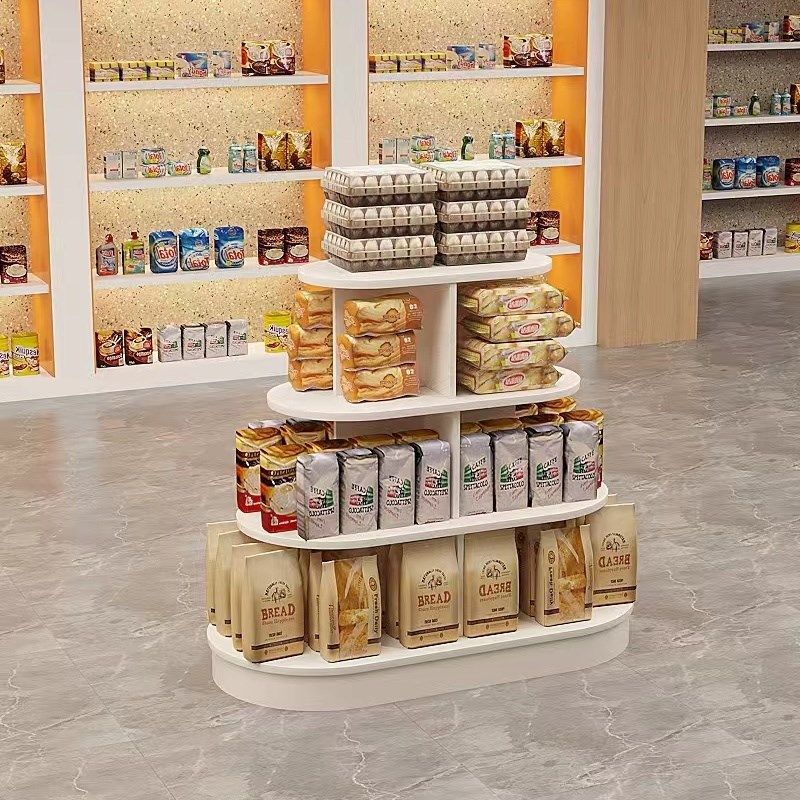 圆形中岛展示台化妆品鞋子产品展柜超市货架展示架堆头母婴陈列柜