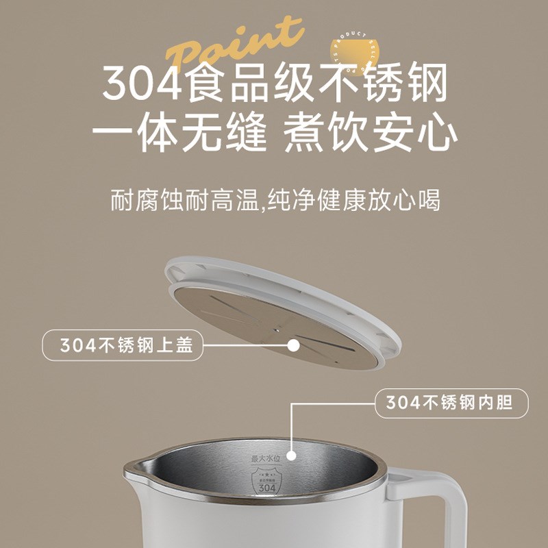 新款大容量旅行折叠烧水壶304 便携式电热水壶烧水壶不锈钢泡面杯