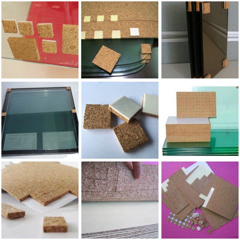 工厂直供玻璃软木垫可移胶软木垫中空钢化自粘泡棉EVA软木垫减震