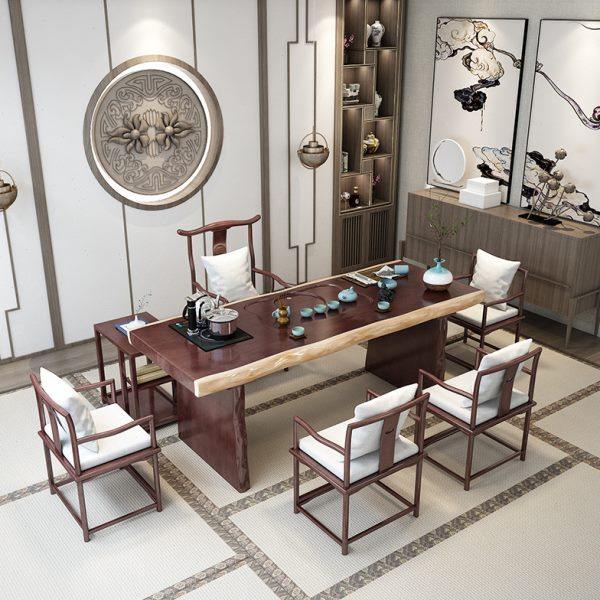 新中式家用客厅实木茶桌 茶馆门店洽谈泡茶桌公室会客大板茶台,商业/办公家具,茶台/茶桌,淘宝优惠券,粉丝福利购,淘宝优惠卷