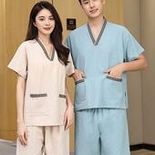 200斤情侣 加大码 汗蒸服女2023新款 桑拿服洗浴中心洗浴服浴服男款