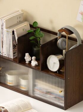 lkw简易书架桌面置物架公室文件桌上小型多层架子客厅书桌收纳