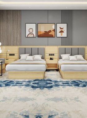 酒店家具标间全套电竞宾馆床专用床箱定制单间厂家双人公寓民宿