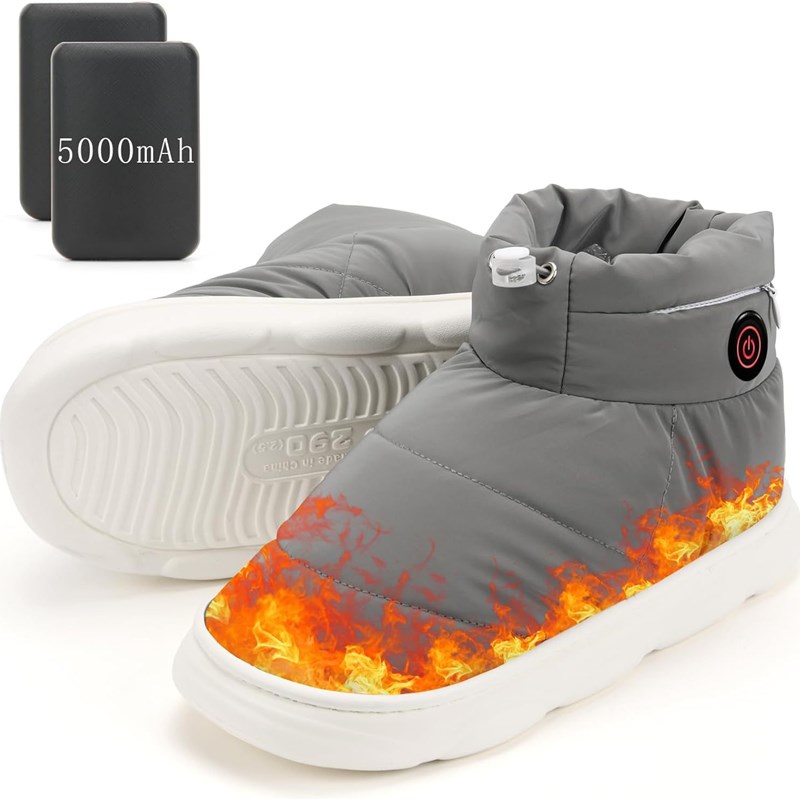 暖脚宝发热鞋充电加热保暖棉鞋家用办公暖脚器可拆洗电热棉鞋男女