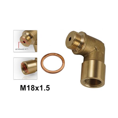 汽车改装配件 M18*1.5接头90度传感器适配器黄铜弯管接头