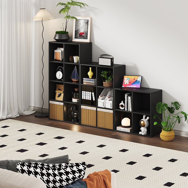 现代简约客厅小j户型宜自由组合摆放落地实木电视柜靠墙置物书架