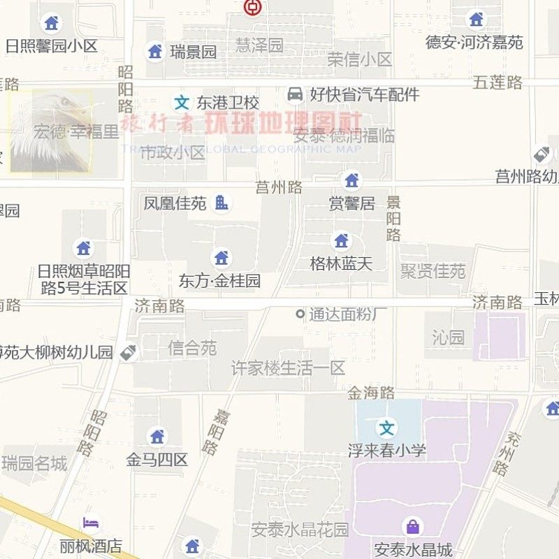 超大巨幅 日照市区地图订制定做 城市城区海报2021新版装饰画芯