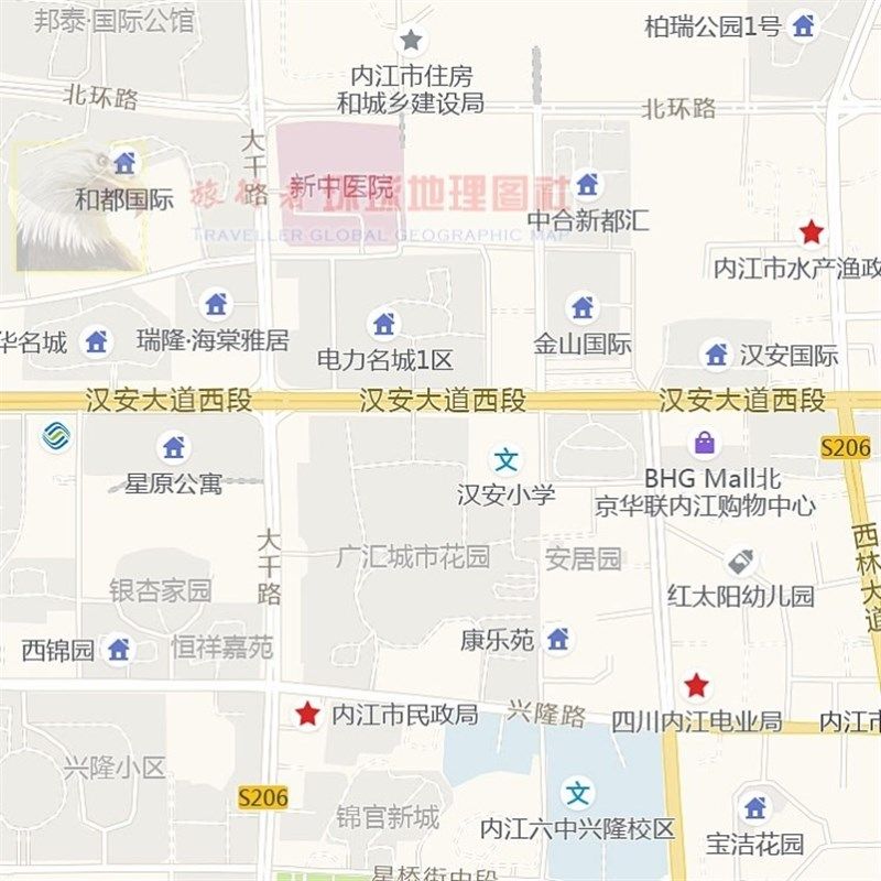 超大巨幅 内江市区地图订制定做 城市城区海报2021新版装饰画芯