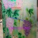 定做艺术玻璃屏风隔断门芯手工彩雕工艺 葡萄藤篱笆 垂涎欲滴丰收