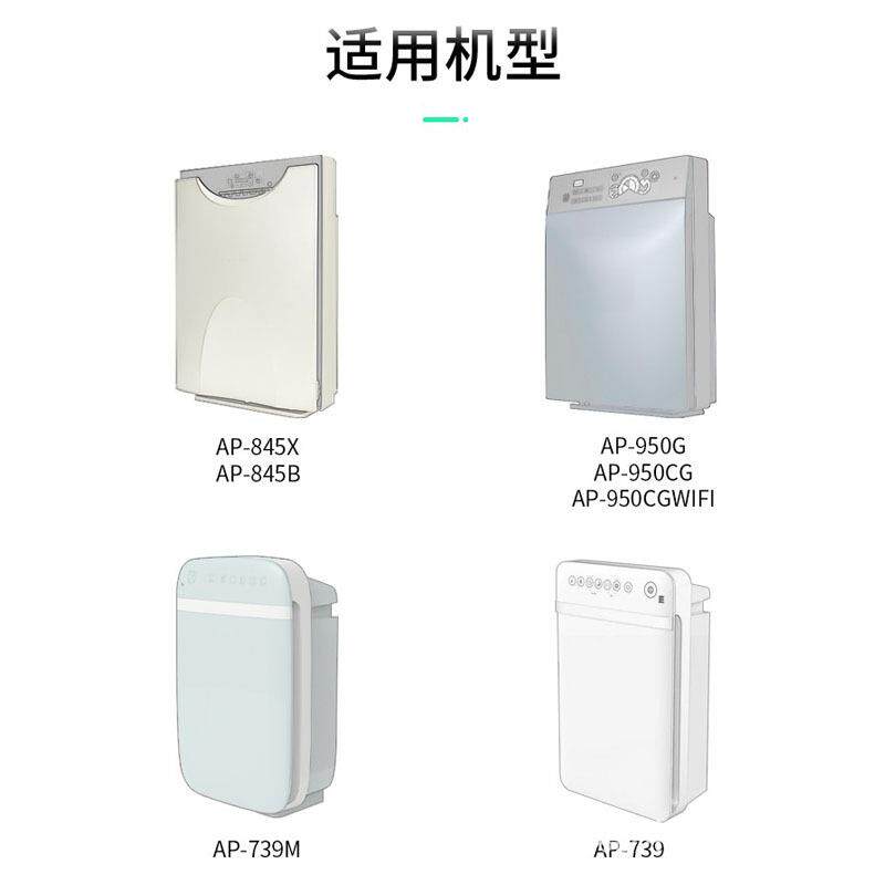 适配西屋空气净化器AP-739M滤芯AP-845X/845B/950G过滤网套装滤芯