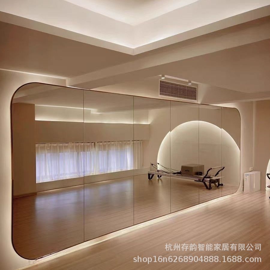 舞蹈镜子练舞家用超大墙面玻璃镜瑜伽室健身房超白全身镜定 制带