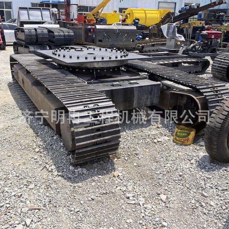 柴油机液压站大马力钢制履带底盘 链轨链板液压马达驱动承重量35T