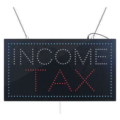 出口认证 LED广告牌门头字室内发光字招牌 INCOME TAX Sign