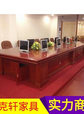 4米~8米不带升降器无纸化会议桌多功能带液晶电脑显示器会议桌B86