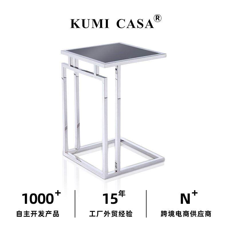 设计师简约创意玻璃边几卧室茶几客厅圆形不锈钢现代沙发圆形角几,模玩/动漫/周边/娃圈三坑/桌游,模型制作工具/辅料耗材,淘宝优惠券,粉丝福利购,淘宝优惠卷