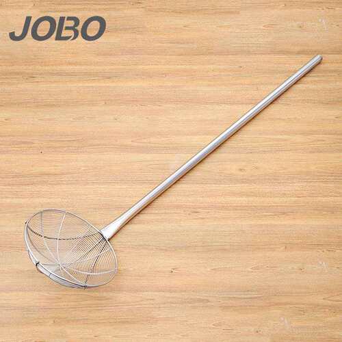 巨博（JOBO）不锈钢商用特长柄钢丝篱 双线加固炸篱 加长手柄漏勺