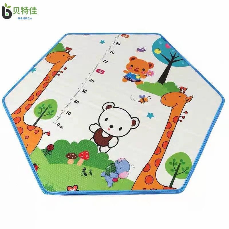 儿童爬行垫宝宝围栏双面地垫游戏垫1.5cm环保无毒无味防摔垫加厚