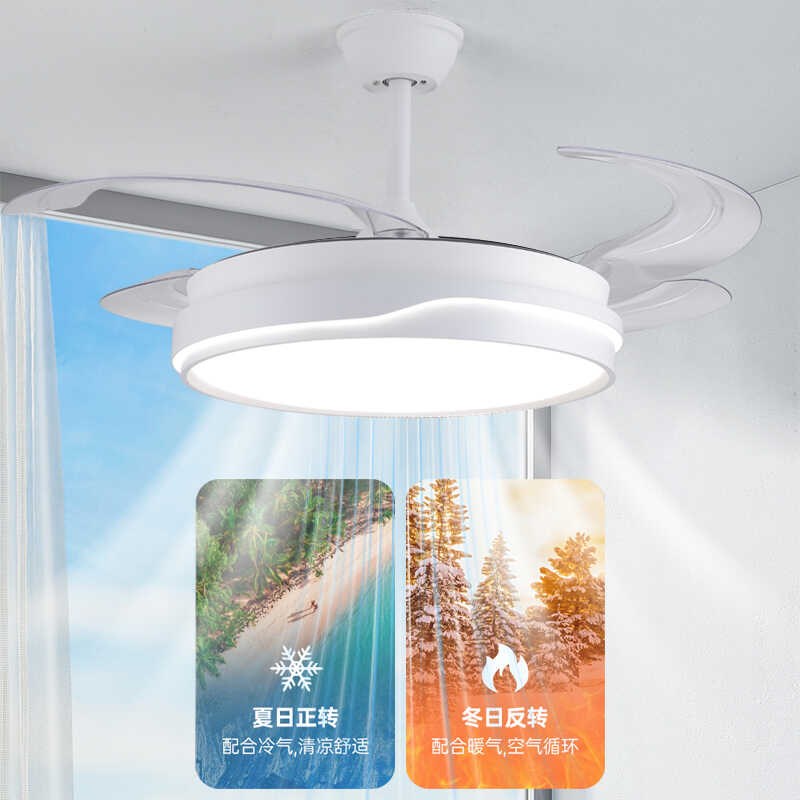 餐厅吊灯隐形风扇灯2024新款吊扇灯吸顶家用客厅餐厅卧室电扇吊灯