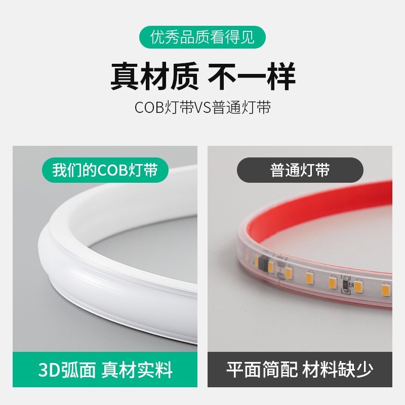 cob灯带LED超亮高压220v户外防水家用客厅吊顶自粘吊顶工程软灯条