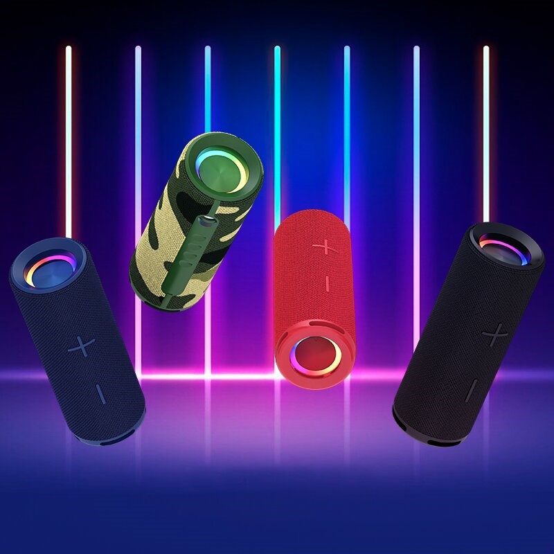 户外便捷蓝牙音箱低音炮4单元发声3D环绕重低音防水布艺音箱