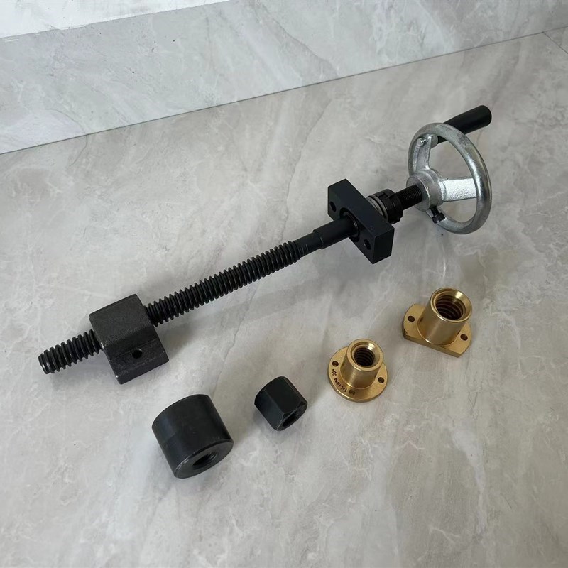 T型丝杆套装带手轮螺母梯形螺杆手摇升降丝杠传动夹具螺杆T18/T25