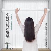 免打孔伸缩杆安装 晾衣杆衣架不锈钢窗帘挂杆浴帘杆子门帘衣柜撑杆