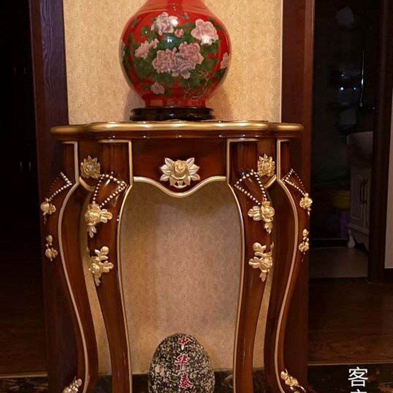 L7美式玄关桌子靠墙欧式玄关柜沙发后I背柜背几墙边柜半圆窄条案