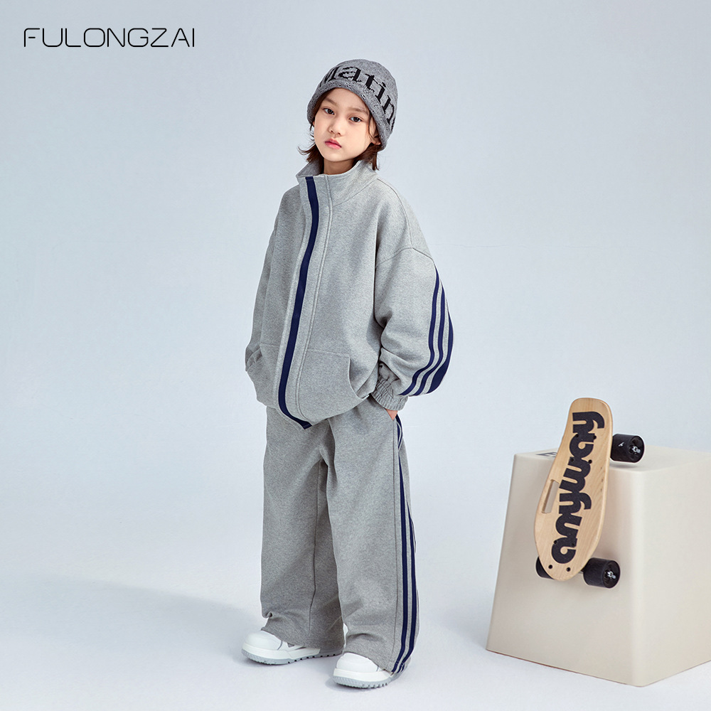 FULONGZAI亲子童装2025春男女童新款中大儿童运动装卫衣两件套装