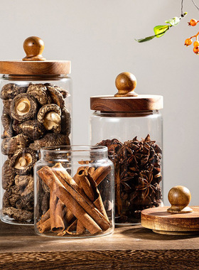 定制圆形玻璃罐茶叶文玩串珠密封罐玻璃带盖沉香手串防尘收纳罐子