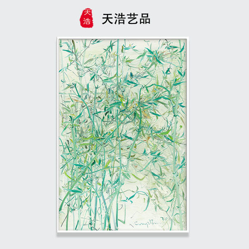 如梦之竹现代小众肌理油画手绘立体感艺术画客厅玄关装饰画挂画
