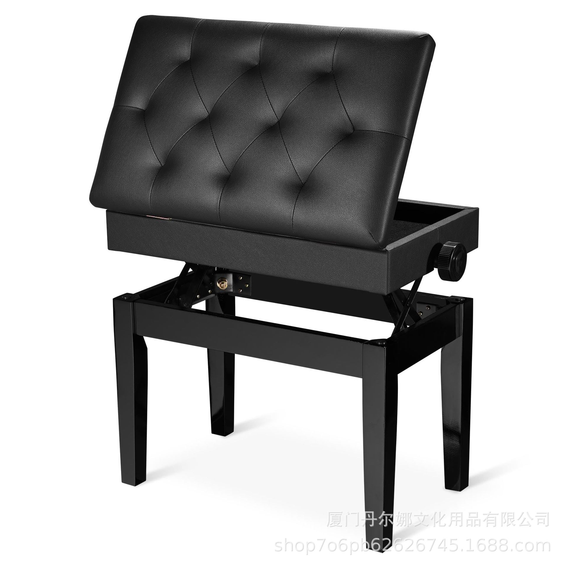 厂家钢琴椅可调节高度升降式键盘凳采用 PU 皮革制成的钢琴椅