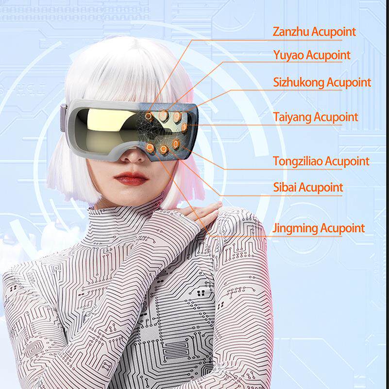 可视护眼助睡眠176震动眼部摩器化按仿手指按仪摩美眼防近视
