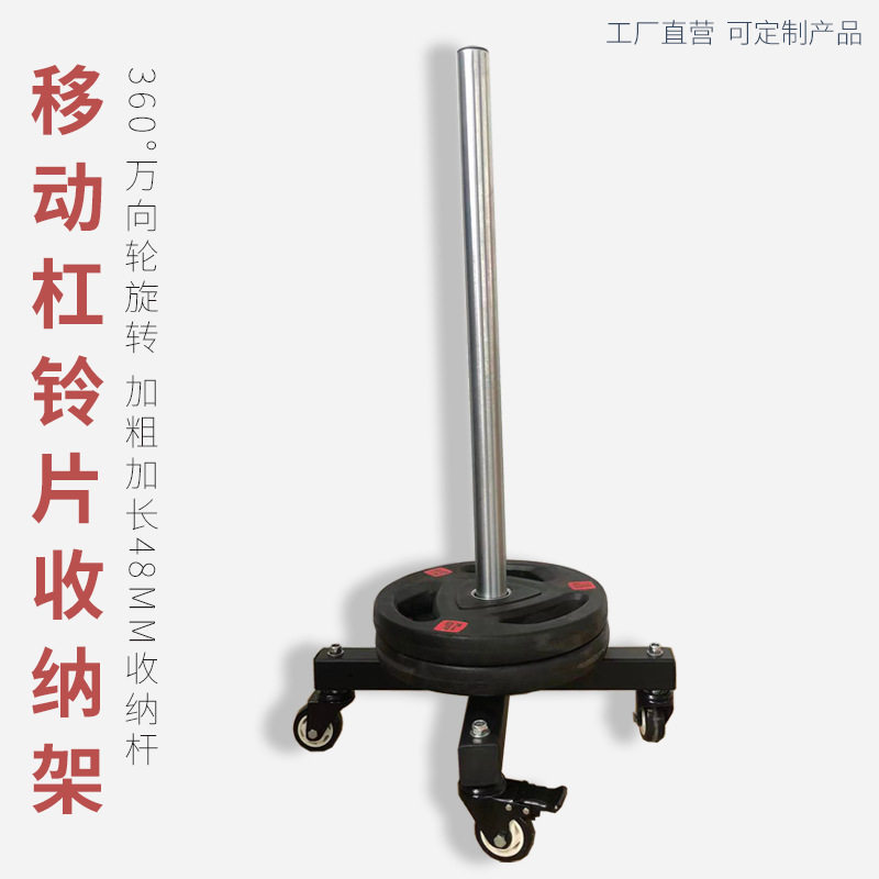 静音可移动直立奥片大孔片家用健身房力量区存储架杠铃片收纳架