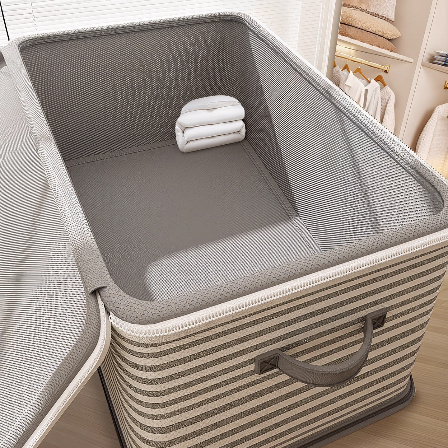 大容量收纳箱家用衣柜装衣服玩具被子整理箱可折叠带锁密码储物箱