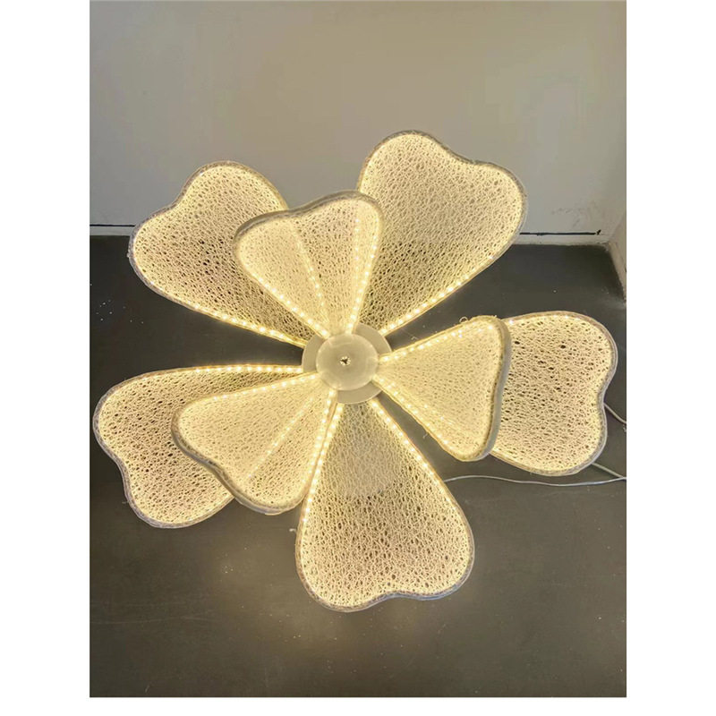 牡丹花发光路引灯婚庆婚礼道具蕾丝铁艺舞台场景装饰布艺美陈背景