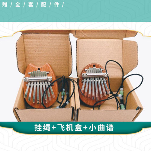 跨境8音卡林巴拇指琴 小号8键迷你乐器拇指琴便携木质透明拇指琴