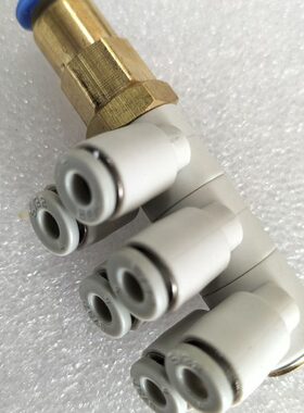 ONPO双排快插管接头一进六出4/6/8/10/12mm一带六托六七通管旋转