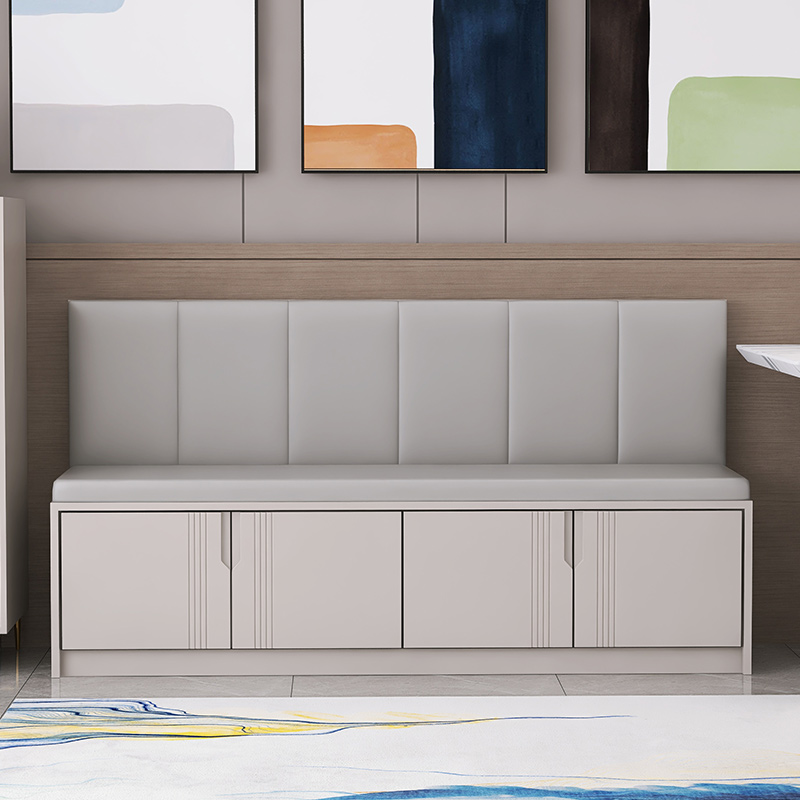 卡座沙发小户型i家用软包靠背阳台飘窗柜简约大容量收纳柜实木卡