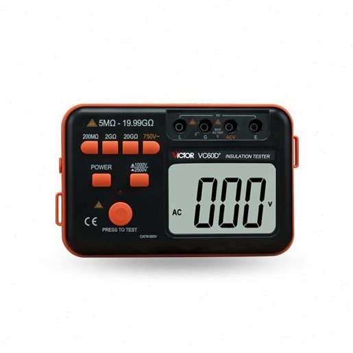胜利VC60D+ 绝缘电阻测试仪 数字兆欧表2500V