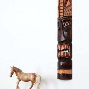 包邮进口面具土著人挂件立体木雕壁饰客厅玄关装饰简约东南亚风格