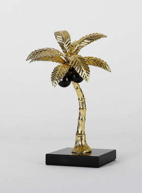 轻奢现代创意椰子m树摆件软装饰品客厅卧室书房艺术果盘装饰摆件