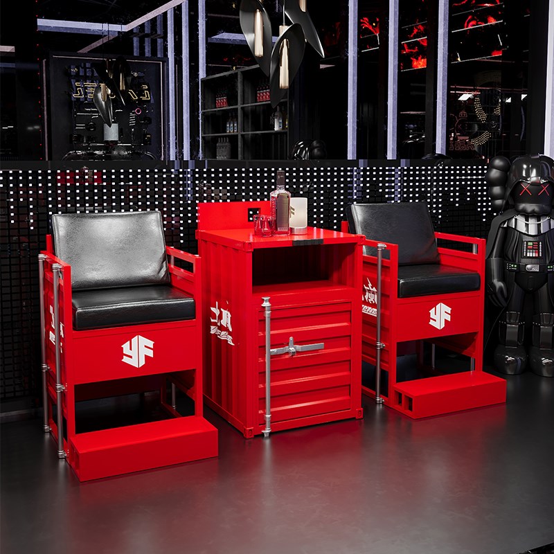 工业风台球厅观球椅看球椅桌球室酒吧G商用等候休息区卡座沙发桌