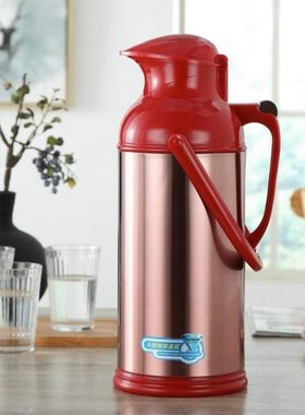 热水瓶家用暖壶结婚水壶学生大容量暖水瓶红色茶瓶老式8磅3.2L